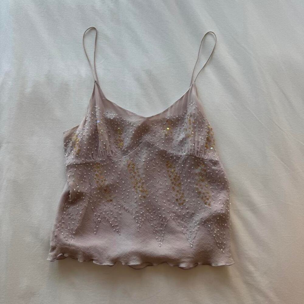 Gorgoues pinkcream real silk cami